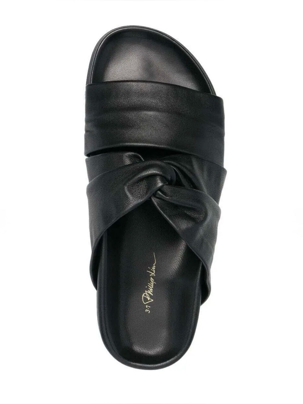 3.1 Phillip Lim | Black Leather Twist Slide, EU 38